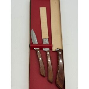 Regent Sheffield Cutlery Set Sherwood 3 Piece Knife Set Brown Stainless Vintage